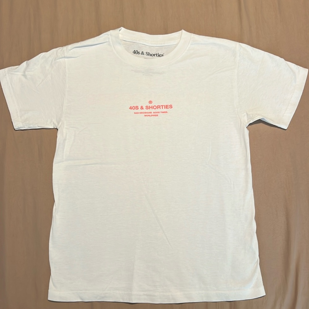 Retro 40’s and shorties white tshirt surf skateboard streetwear size small